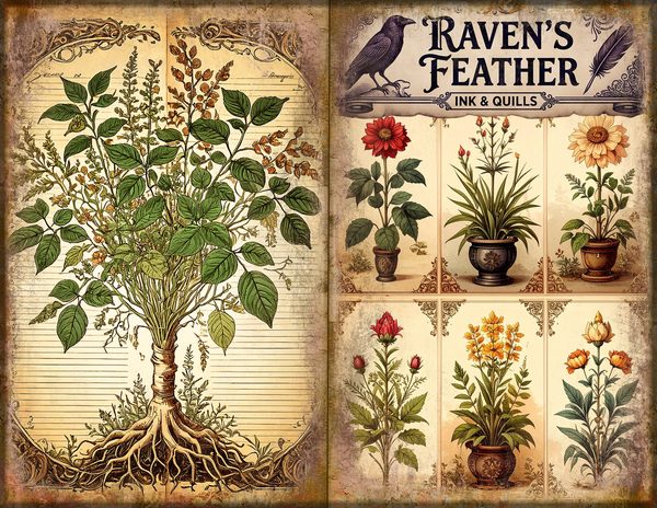 Junk Journal Spreads: 74 Open Book Planner Pages - Gothic Apothecary - Commercial Use — image 14