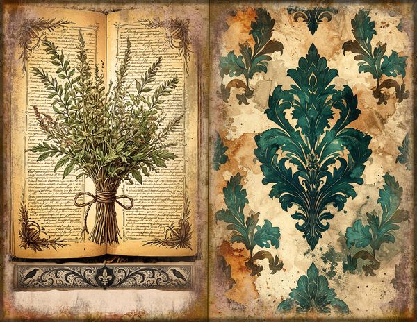 Junk Journal Spreads: 74 Open Book Planner Pages - Gothic Apothecary - Commercial Use — image 20