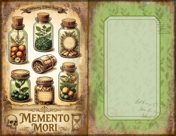 Junk Journal Spreads: 74 Open Book Planner Pages - Gothic Apothecary - Commercial Use — image 26