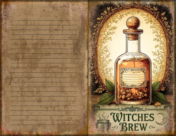 Junk Journal Spreads: 74 Open Book Planner Pages - Gothic Apothecary - Commercial Use — image 41