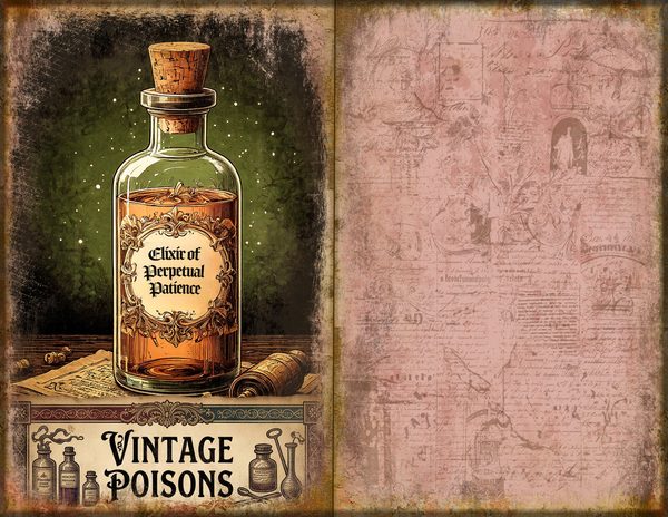Junk Journal Spreads: 74 Open Book Planner Pages - Gothic Apothecary - Commercial Use — image 45