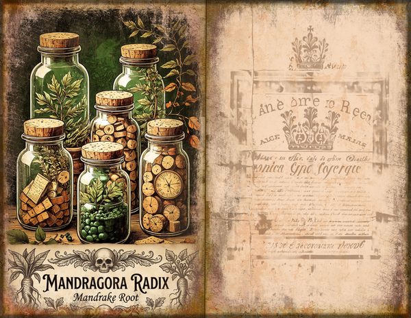 Junk Journal Spreads: 74 Open Book Planner Pages - Gothic Apothecary - Commercial Use — image 52