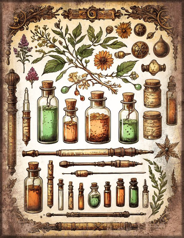 Junk Journal Pages: 150 Printable Sheets - Gothic Apothecary - Commercial Use — image 10