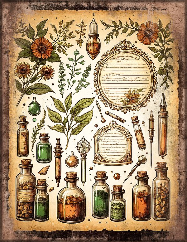 Junk Journal Pages: 150 Printable Sheets - Gothic Apothecary - Commercial Use — image 52