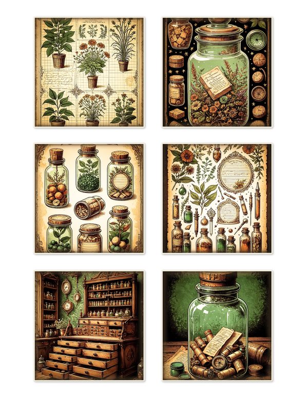Ephemera Kit: 79 Printable Cards, Tags and Word Strips - Gothic Apothecary - Commercial Use — image 2