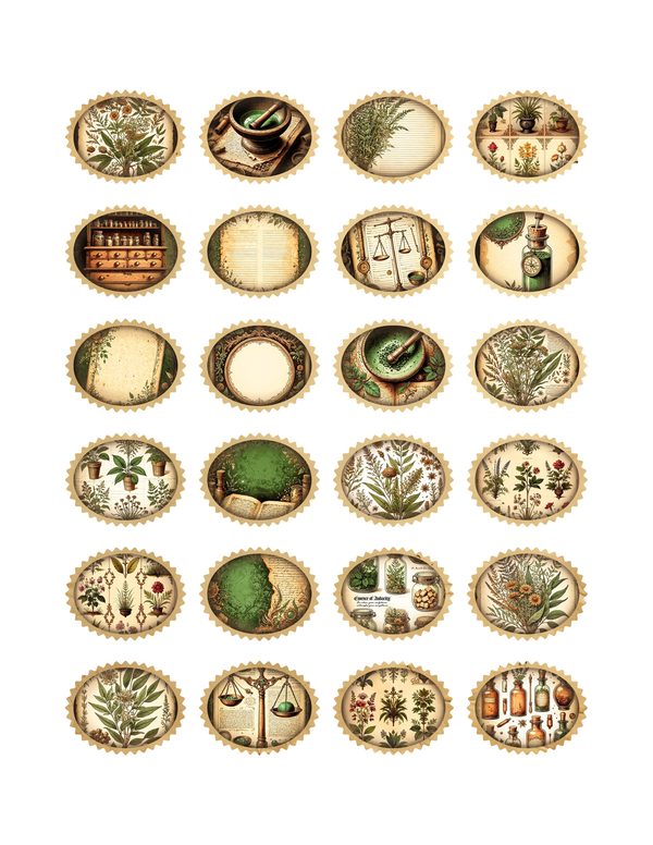 Ephemera Kit: 79 Printable Cards, Tags and Word Strips - Gothic Apothecary - Commercial Use — image 28