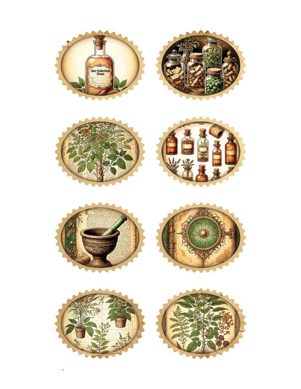 Ephemera Kit: 79 Printable Cards, Tags and Word Strips - Gothic Apothecary - Commercial Use — image 30