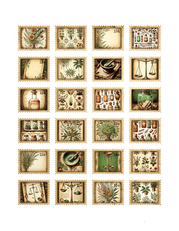Ephemera Kit: 79 Printable Cards, Tags and Word Strips - Gothic Apothecary - Commercial Use — image 31