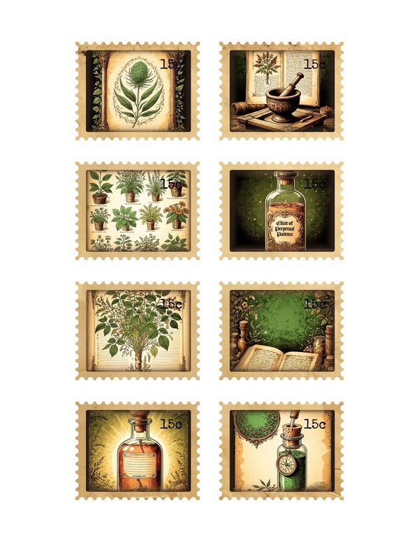 Ephemera Kit: 79 Printable Cards, Tags and Word Strips - Gothic Apothecary - Commercial Use — image 32