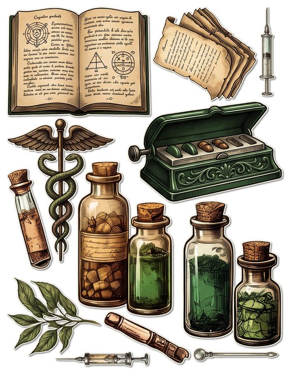 Ephemera Kit: 79 Printable Cards, Tags and Word Strips - Gothic Apothecary - Commercial Use — image 38