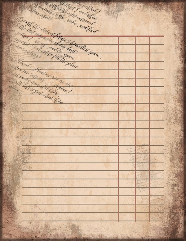 Journal Writing Pages: 50 Lined Frames and Textures - Gothic Apothecary - Commercial Use — image 1