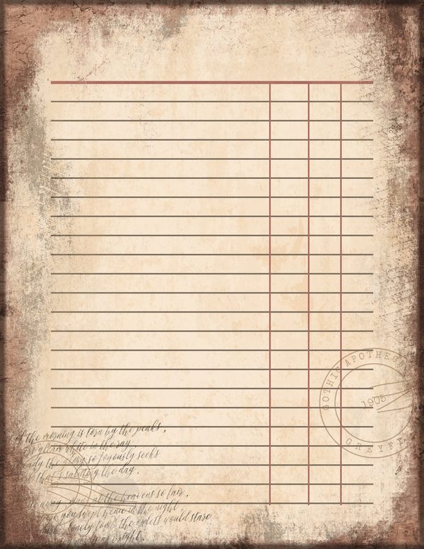 Journal Writing Pages: 50 Lined Frames and Textures - Gothic Apothecary - Commercial Use — image 11