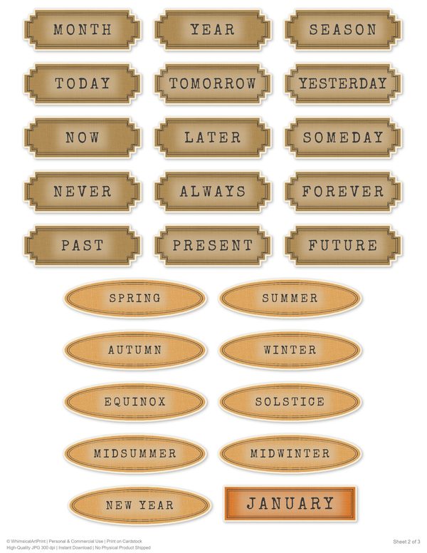 Word Strips and Labels: 14 Printable Journaling Sheets - Gothic Apothecary - Commercial Use — image 11