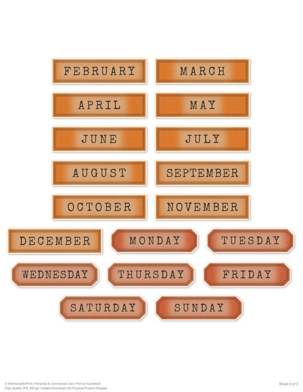 Word Strips and Labels: 14 Printable Journaling Sheets - Gothic Apothecary - Commercial Use — image 12