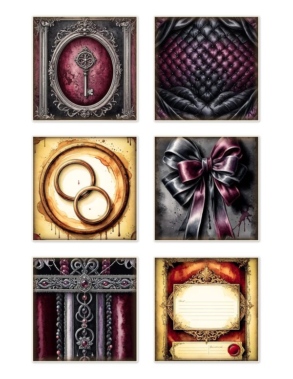 Ephemera Kit: 78 Printable Cards, Tags and Word Strips - Memento Mori - Commercial Use — image 2