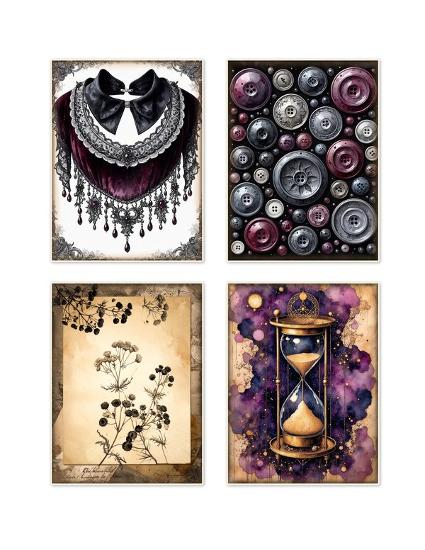 Ephemera Kit: 78 Printable Cards, Tags and Word Strips - Memento Mori - Commercial Use — image 3