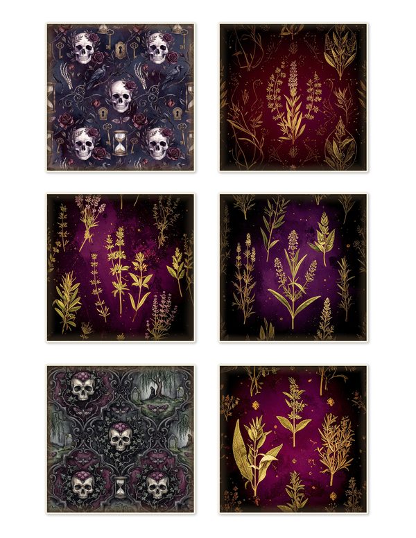Ephemera Kit: 78 Printable Cards, Tags and Word Strips - Memento Mori - Commercial Use — image 11