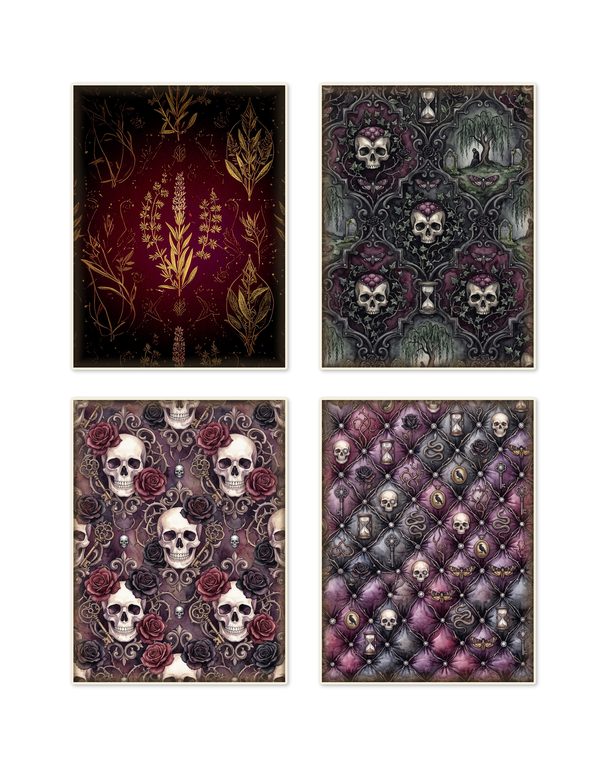 Ephemera Kit: 78 Printable Cards, Tags and Word Strips - Memento Mori - Commercial Use — image 12