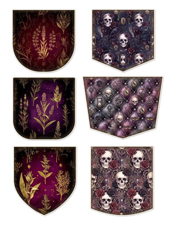 Ephemera Kit: 78 Printable Cards, Tags and Word Strips - Memento Mori - Commercial Use — image 17