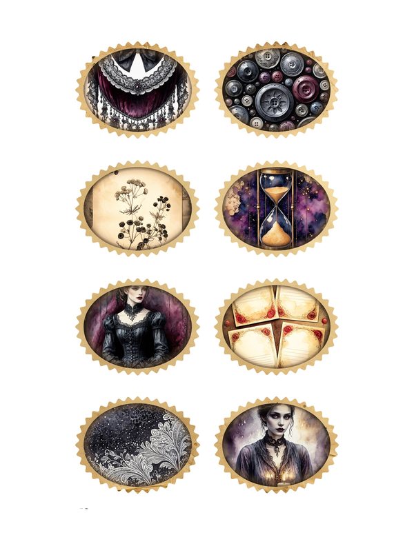 Ephemera Kit: 78 Printable Cards, Tags and Word Strips - Memento Mori - Commercial Use — image 30