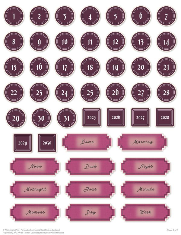 Ephemera Kit: 78 Printable Cards, Tags and Word Strips - Memento Mori - Commercial Use — image 48
