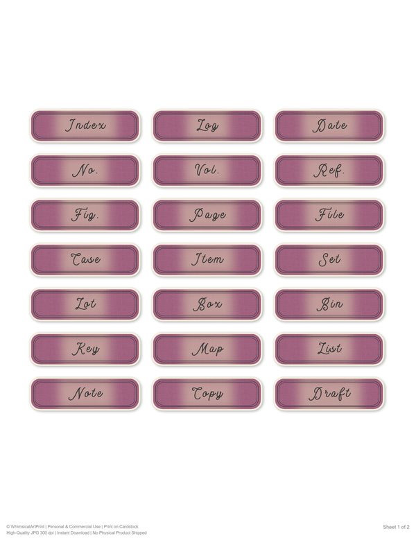 Ephemera Kit: 78 Printable Cards, Tags and Word Strips - Memento Mori - Commercial Use — image 51