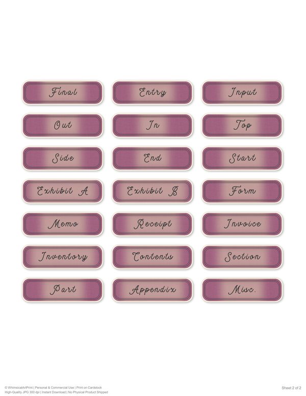 Ephemera Kit: 78 Printable Cards, Tags and Word Strips - Memento Mori - Commercial Use — image 52