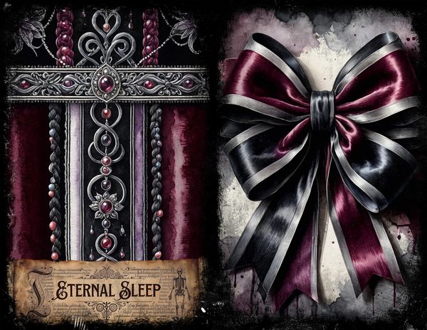 Junk Journal Spreads: 75 Open Book Planner Pages - Memento Mori - Commercial Use — image 8