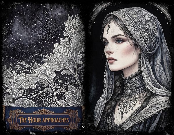 Junk Journal Spreads: 75 Open Book Planner Pages - Memento Mori - Commercial Use — image 10