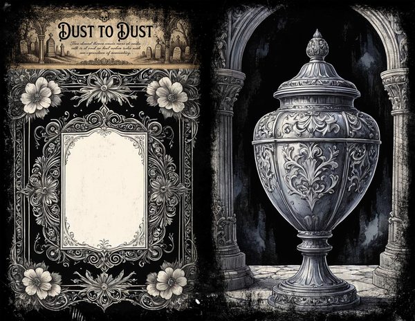 Junk Journal Spreads: 75 Open Book Planner Pages - Memento Mori - Commercial Use — image 13