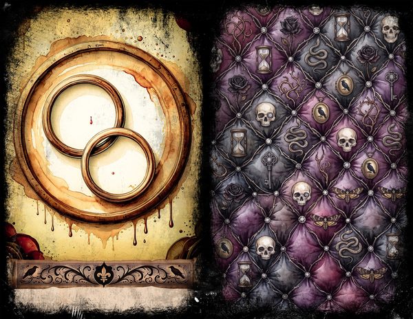 Junk Journal Spreads: 75 Open Book Planner Pages - Memento Mori - Commercial Use — image 18
