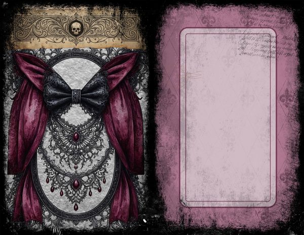Junk Journal Spreads: 75 Open Book Planner Pages - Memento Mori - Commercial Use — image 27