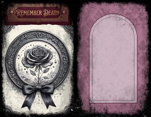 Junk Journal Spreads: 75 Open Book Planner Pages - Memento Mori - Commercial Use — image 32