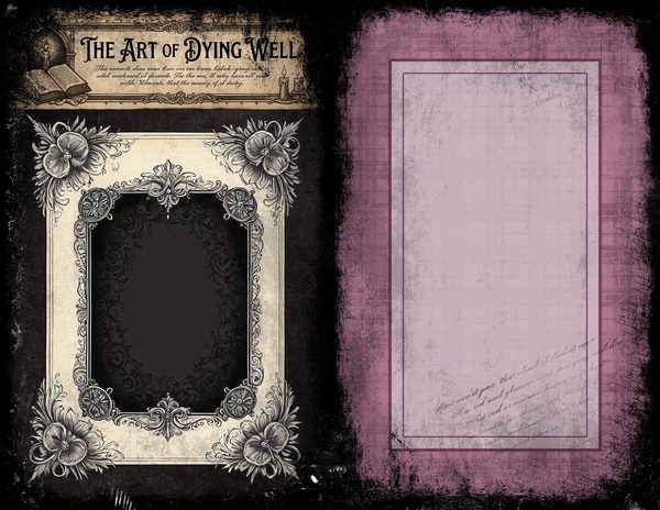 Junk Journal Spreads: 75 Open Book Planner Pages - Memento Mori - Commercial Use — image 33