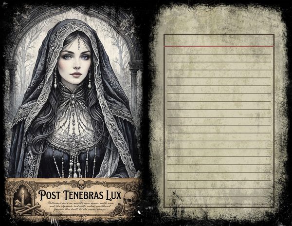 Junk Journal Spreads: 75 Open Book Planner Pages - Memento Mori - Commercial Use — image 39