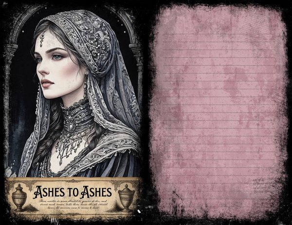 Junk Journal Spreads: 75 Open Book Planner Pages - Memento Mori - Commercial Use — image 40