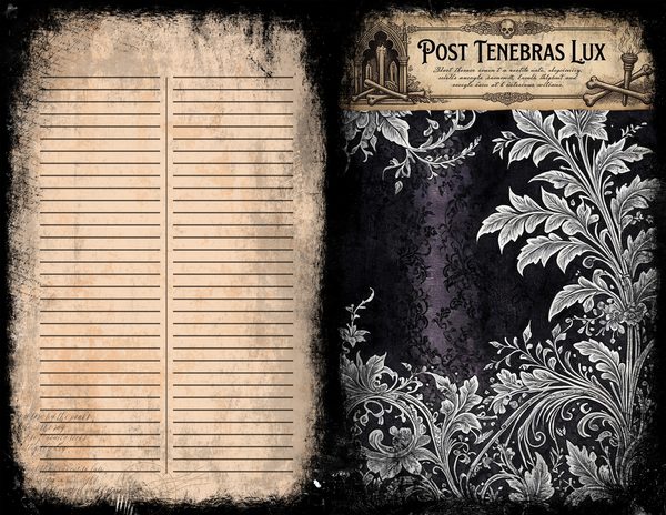 Junk Journal Spreads: 75 Open Book Planner Pages - Memento Mori - Commercial Use — image 42