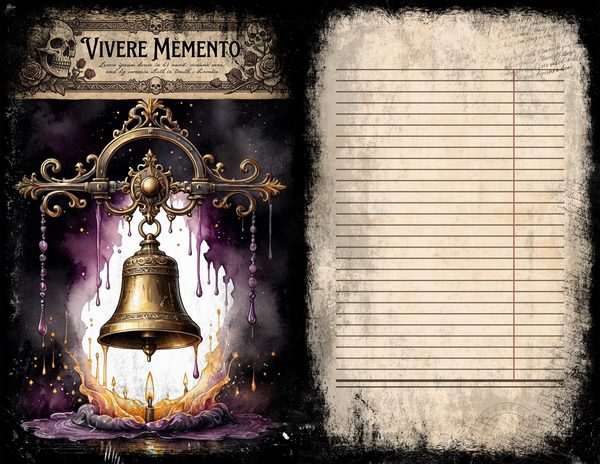 Junk Journal Spreads: 75 Open Book Planner Pages - Memento Mori - Commercial Use — image 44