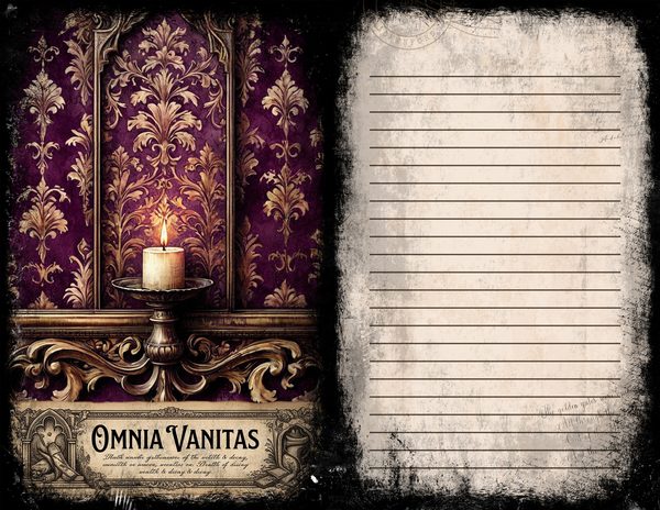 Junk Journal Spreads: 75 Open Book Planner Pages - Memento Mori - Commercial Use — image 45