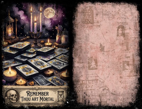 Junk Journal Spreads: 75 Open Book Planner Pages - Memento Mori - Commercial Use — image 53