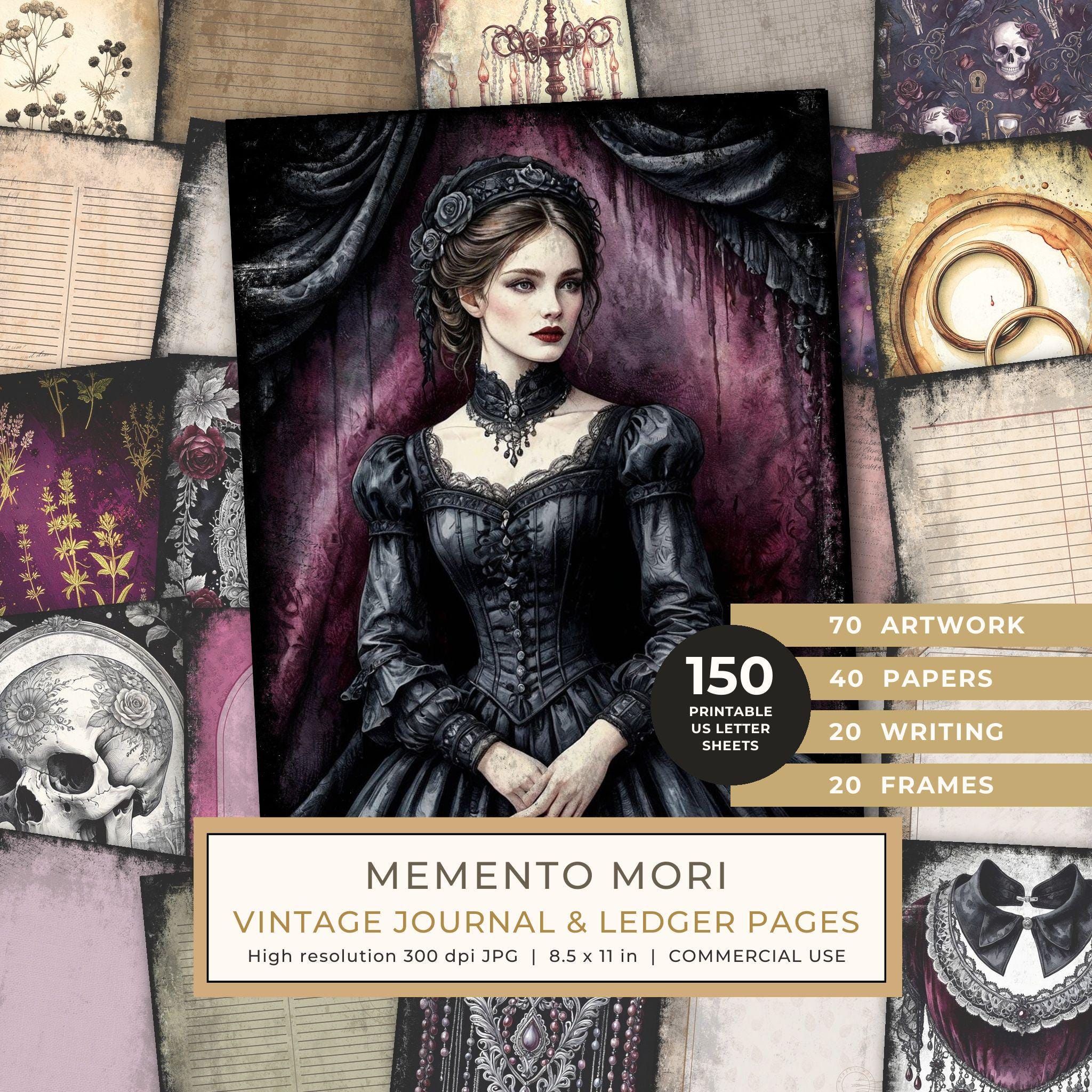 Junk Journal Pages: 150 Printable Sheets - Memento Mori - Commercial Use