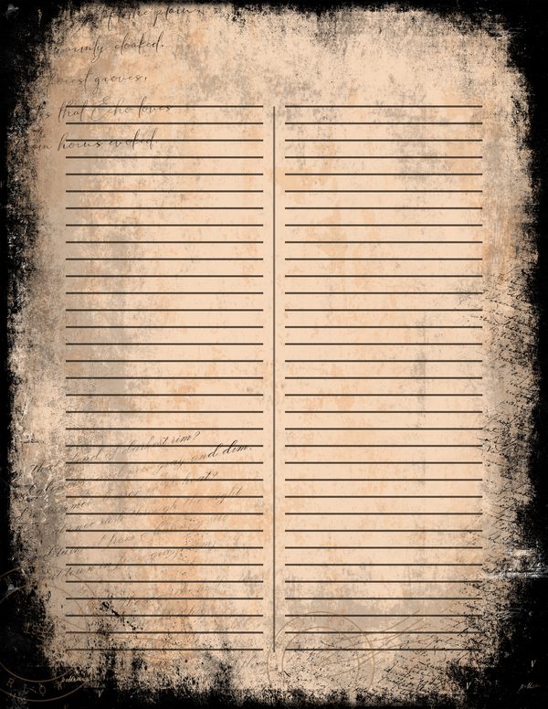 Journal Writing Pages: 50 Lined Frames and Textures - Memento Mori - Commercial Use — image 13