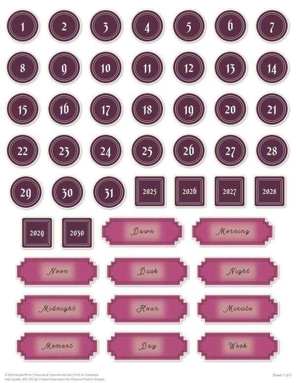 Word Strips and Labels: 14 Printable Journaling Sheets - Memento Mori - Commercial Use — image 10