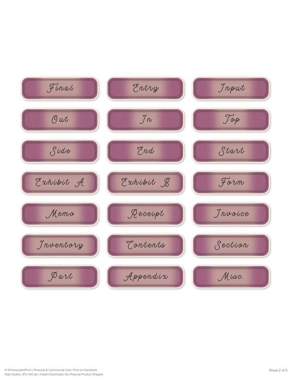 Word Strips and Labels: 14 Printable Journaling Sheets - Memento Mori - Commercial Use — image 14
