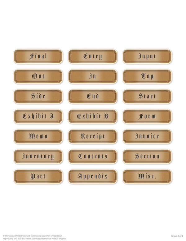Word Strips and Labels: 18 Printable Journaling Sheets - Gothic Bestiary - Commercial Use — image 18