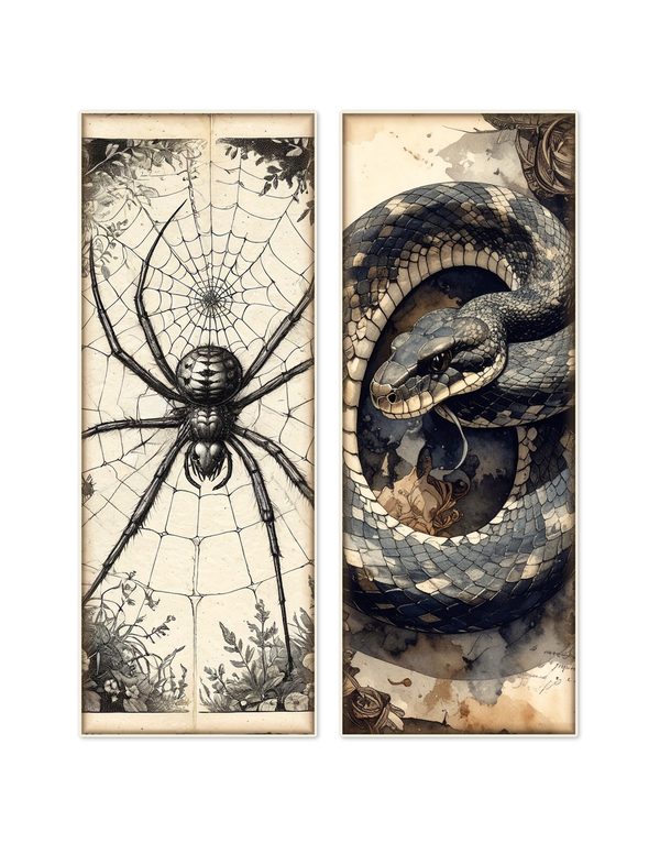 Ephemera Kit: 83 Printable Cards, Tags and Word Strips - Gothic Bestiary - Commercial Use — image 5