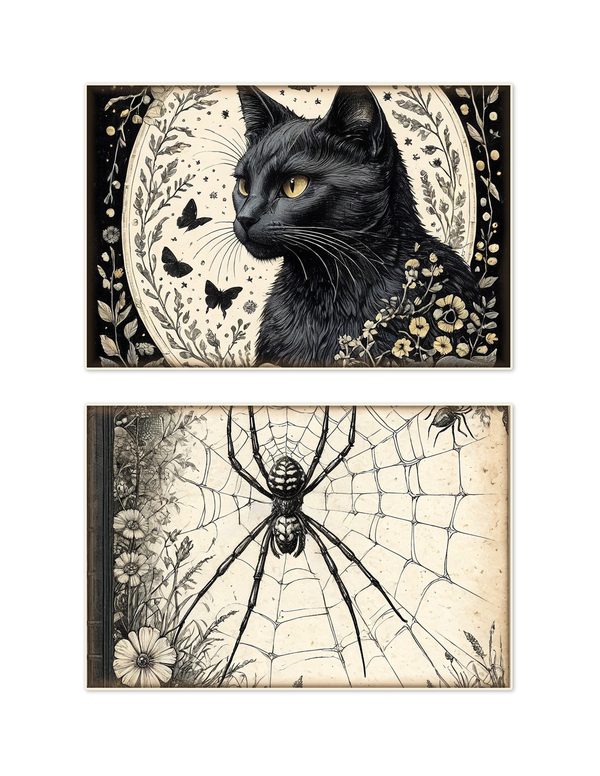Ephemera Kit: 83 Printable Cards, Tags and Word Strips - Gothic Bestiary - Commercial Use — image 7
