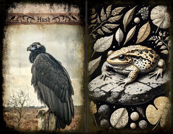 Junk Journal Spreads: 75 Open Book Planner Pages - Gothic Bestiary - Commercial Use — image 13