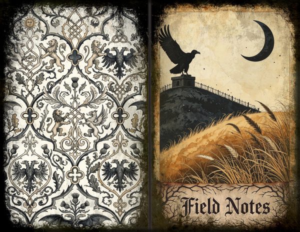Junk Journal Spreads: 75 Open Book Planner Pages - Gothic Bestiary - Commercial Use — image 19