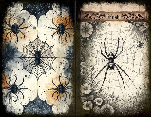 Junk Journal Spreads: 75 Open Book Planner Pages - Gothic Bestiary - Commercial Use — image 24